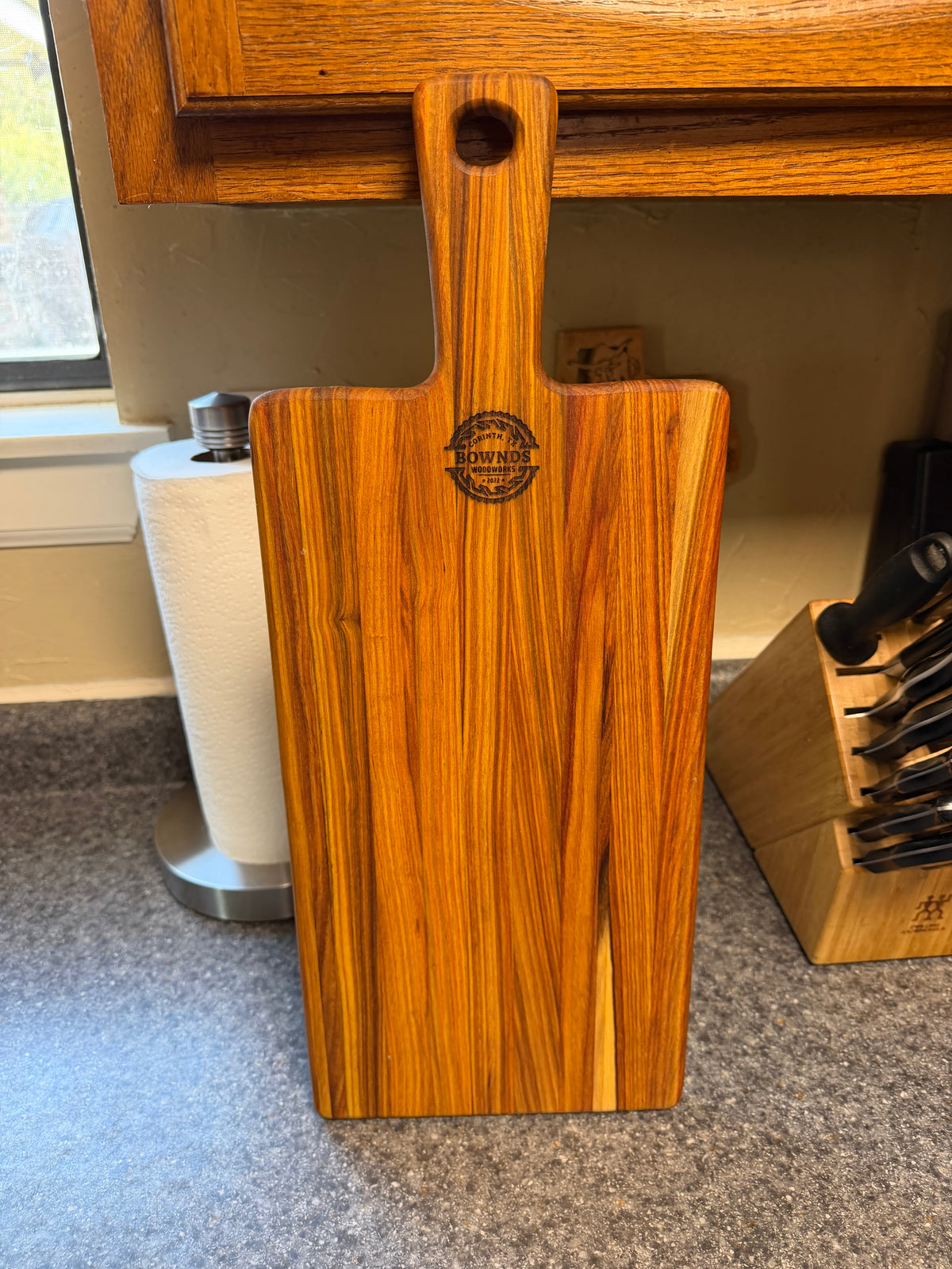 19-3/4"X8"X5/8" Canarywood Serving Board