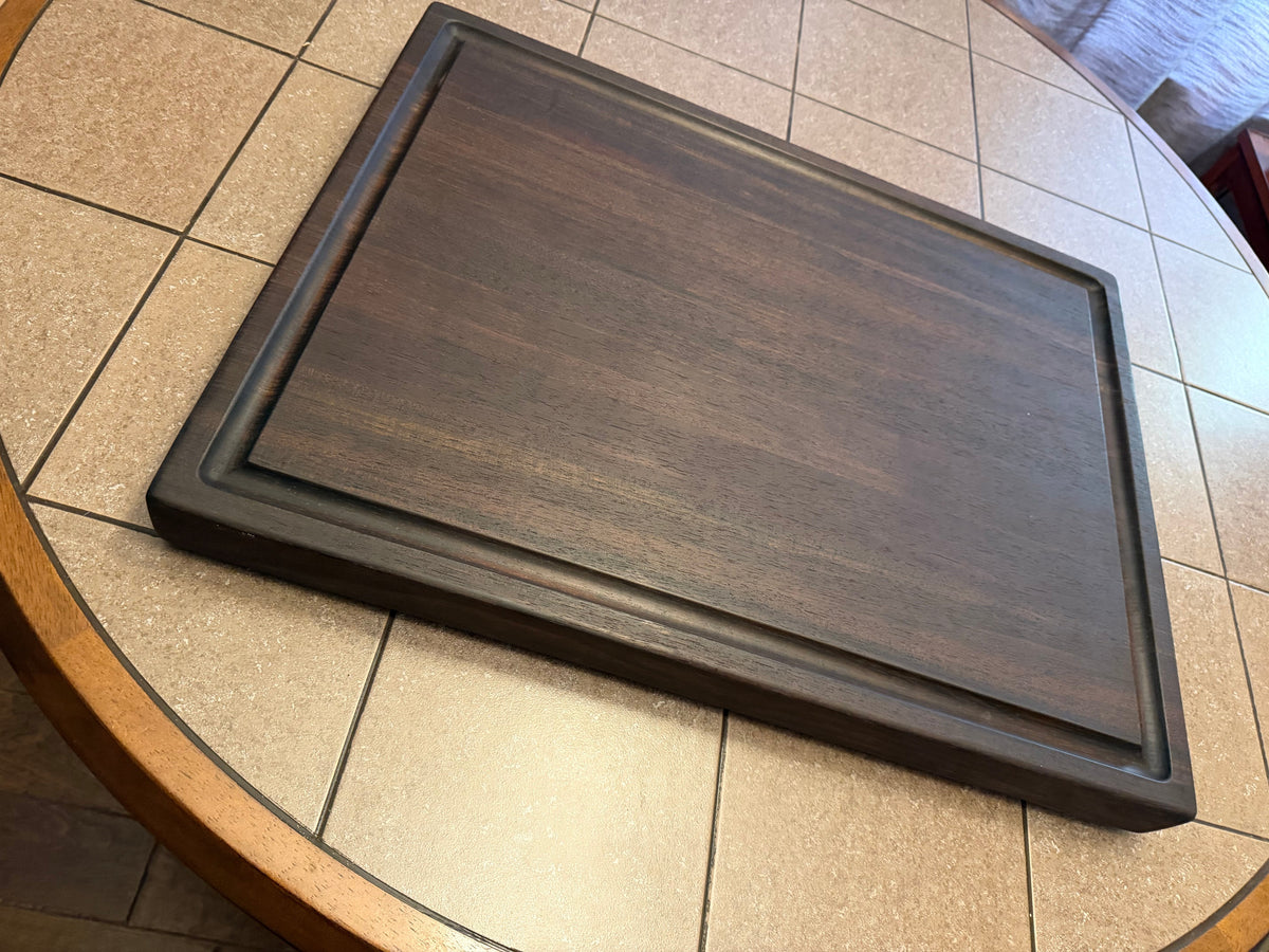 24"X18"X2" Peruvian Walnut Edge Grain Cutting Board w/Juice Groove