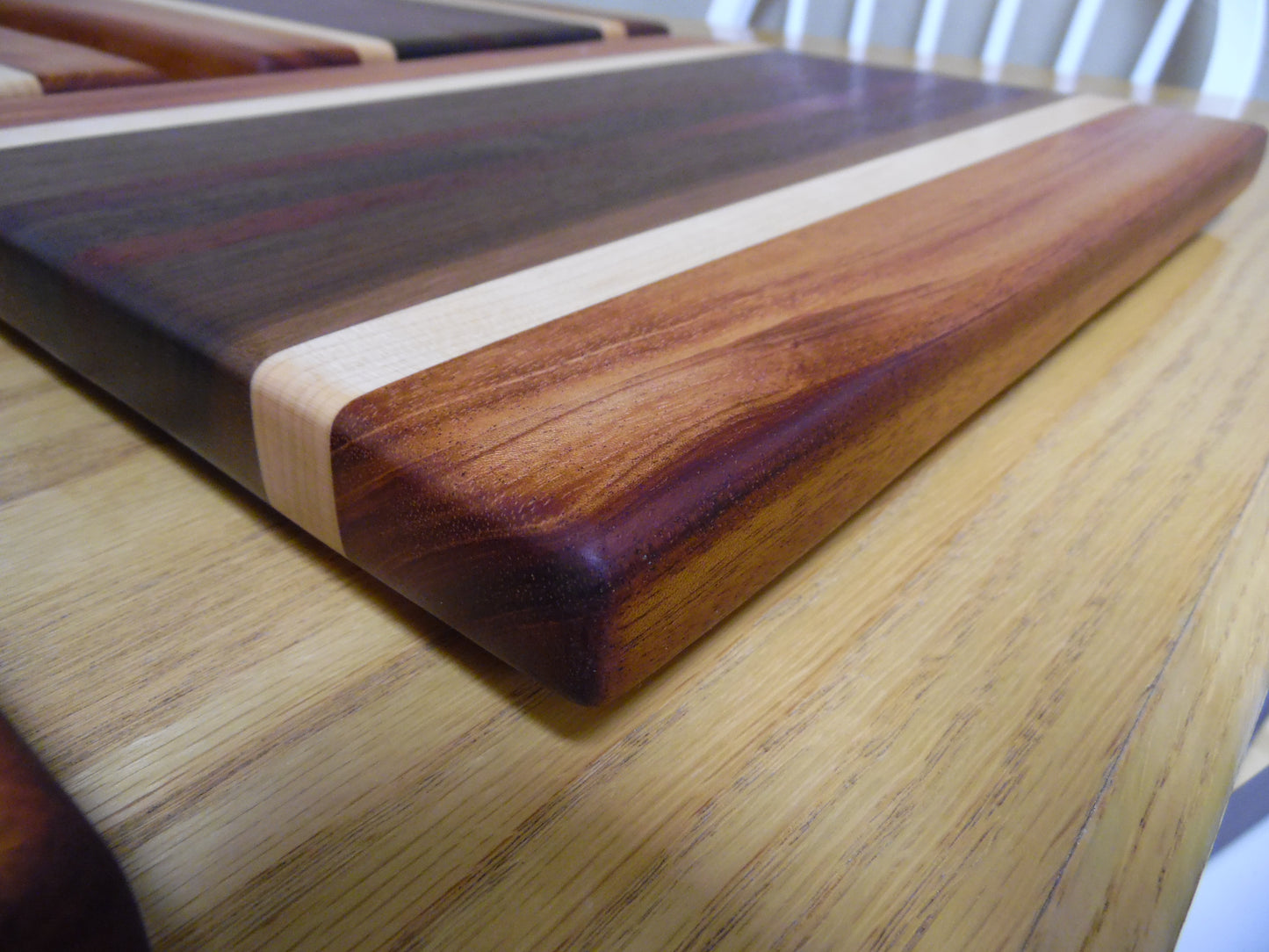 13-1/2"X10"X7/8" Edge Grain Cutting Board-Walnut, Maple, Mahogany & Padauk