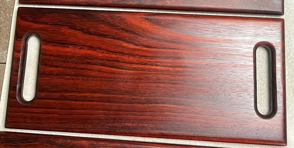 African Padauk 18-3/8" X 8-1/4" X 1" Serving Board w/hand hold cutouts