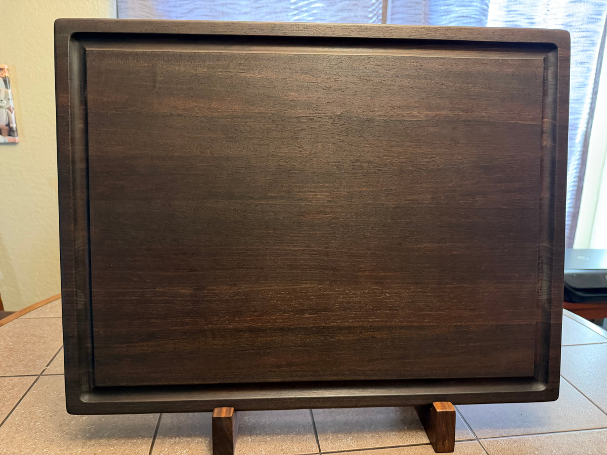 24"X18"X2" Peruvian Walnut Edge Grain Cutting Board w/Juice Groove