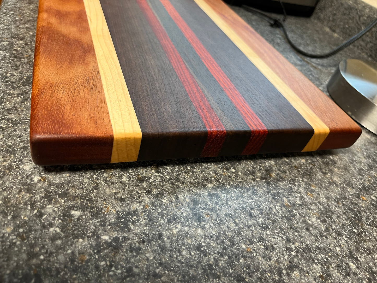 14-3/4"X10-3/4"X1" Edge Grain Cutting Board-Walnut, Maple, Mahogany & Padauk