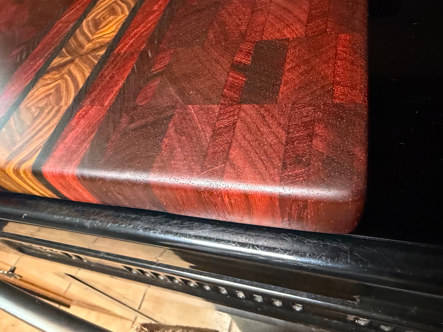 17-5/8"X13-3/4"X1-1/4" Padauk w/Canarywood & Wenge End Grain Cutting Board