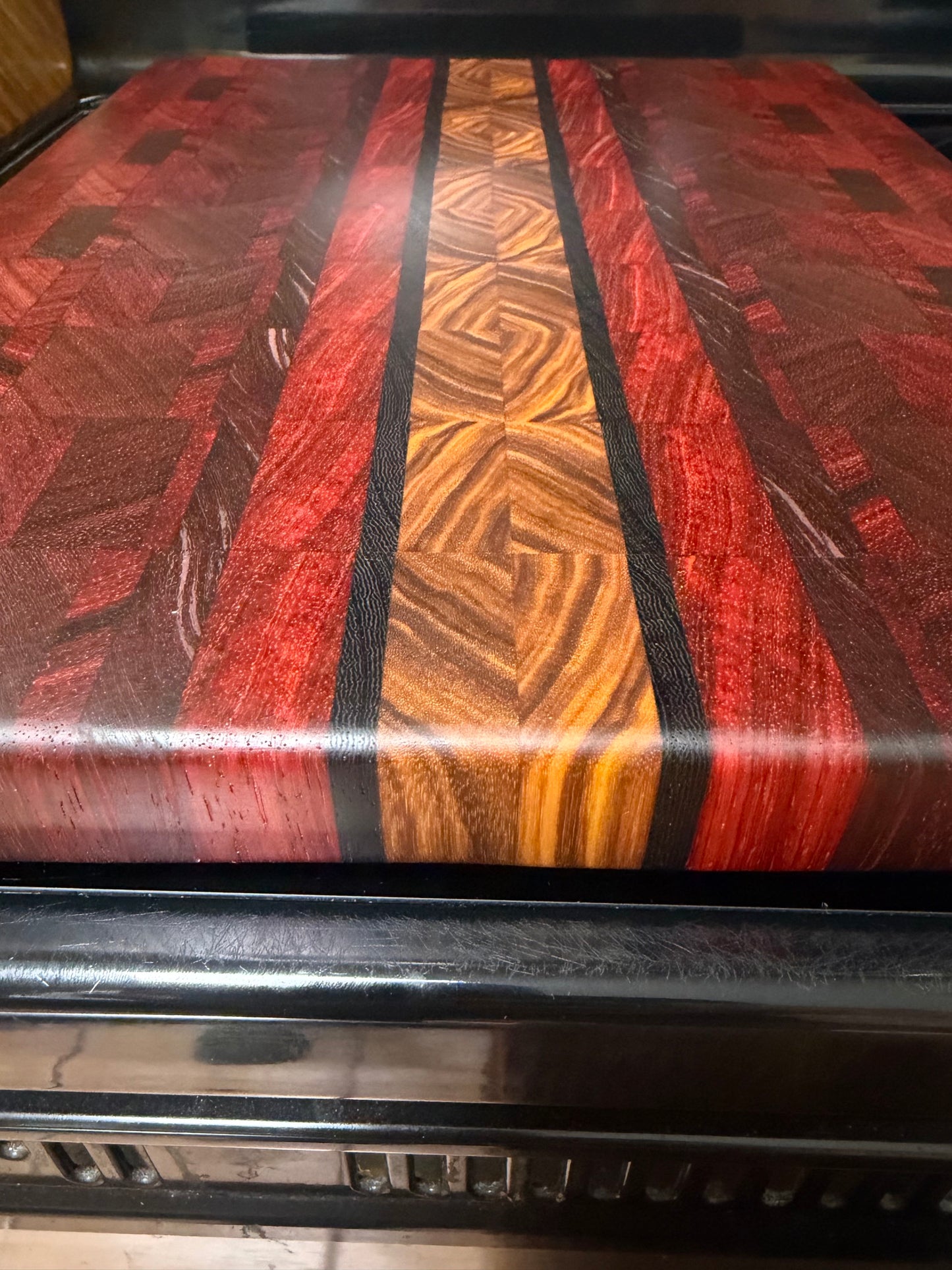 17-5/8"X13-3/4"X1-1/4" Padauk w/Canarywood & Wenge End Grain Cutting Board