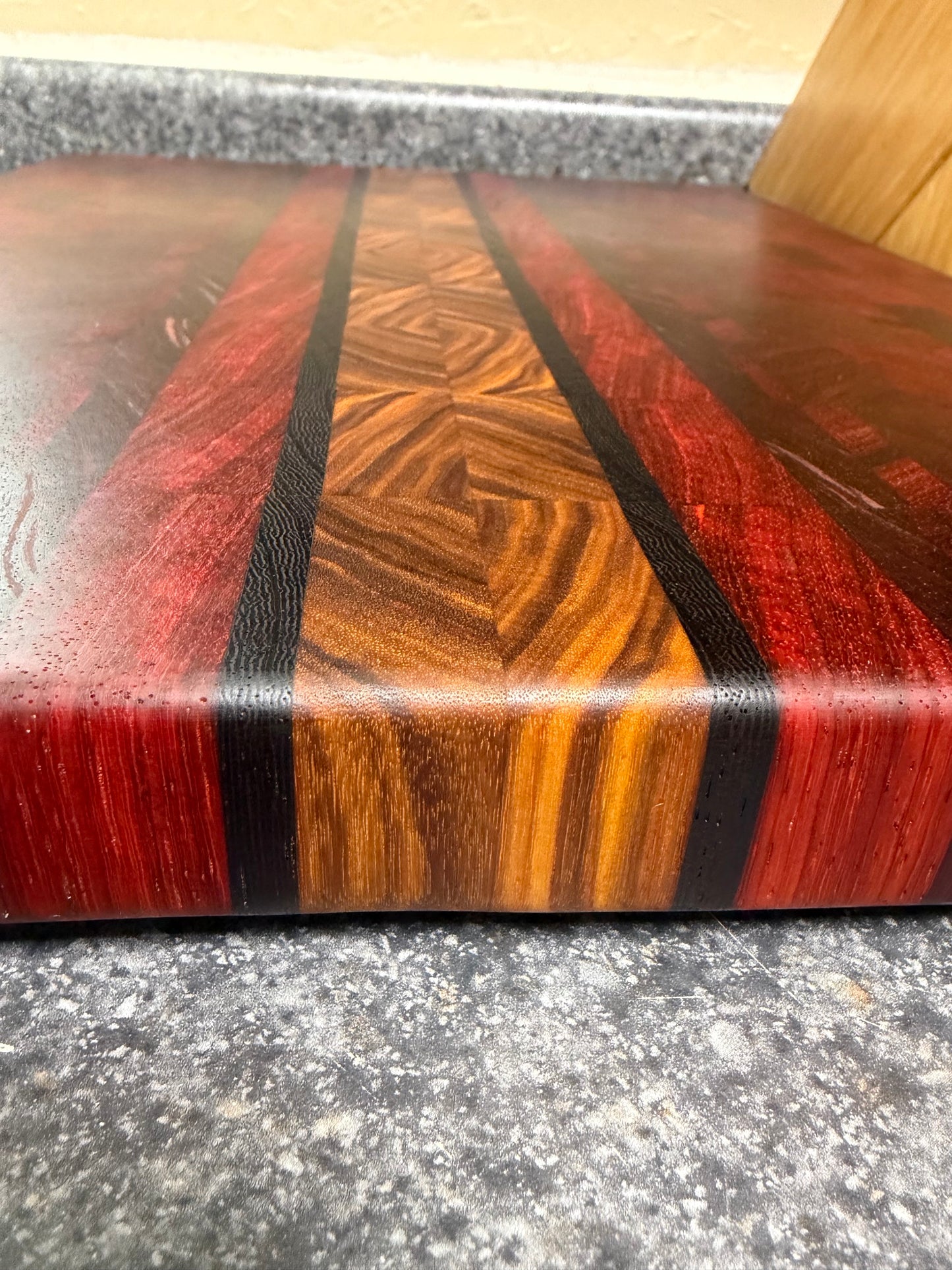17-5/8"X13-3/4"X1-1/4" Padauk w/Canarywood & Wenge End Grain Cutting Board