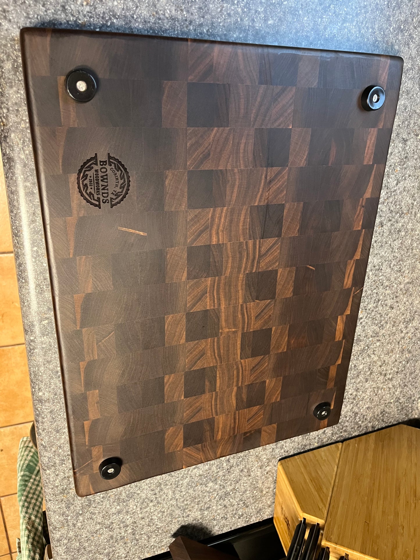 19"X14-5/8"X1-1/2" Walnut End Grain Cutting Board