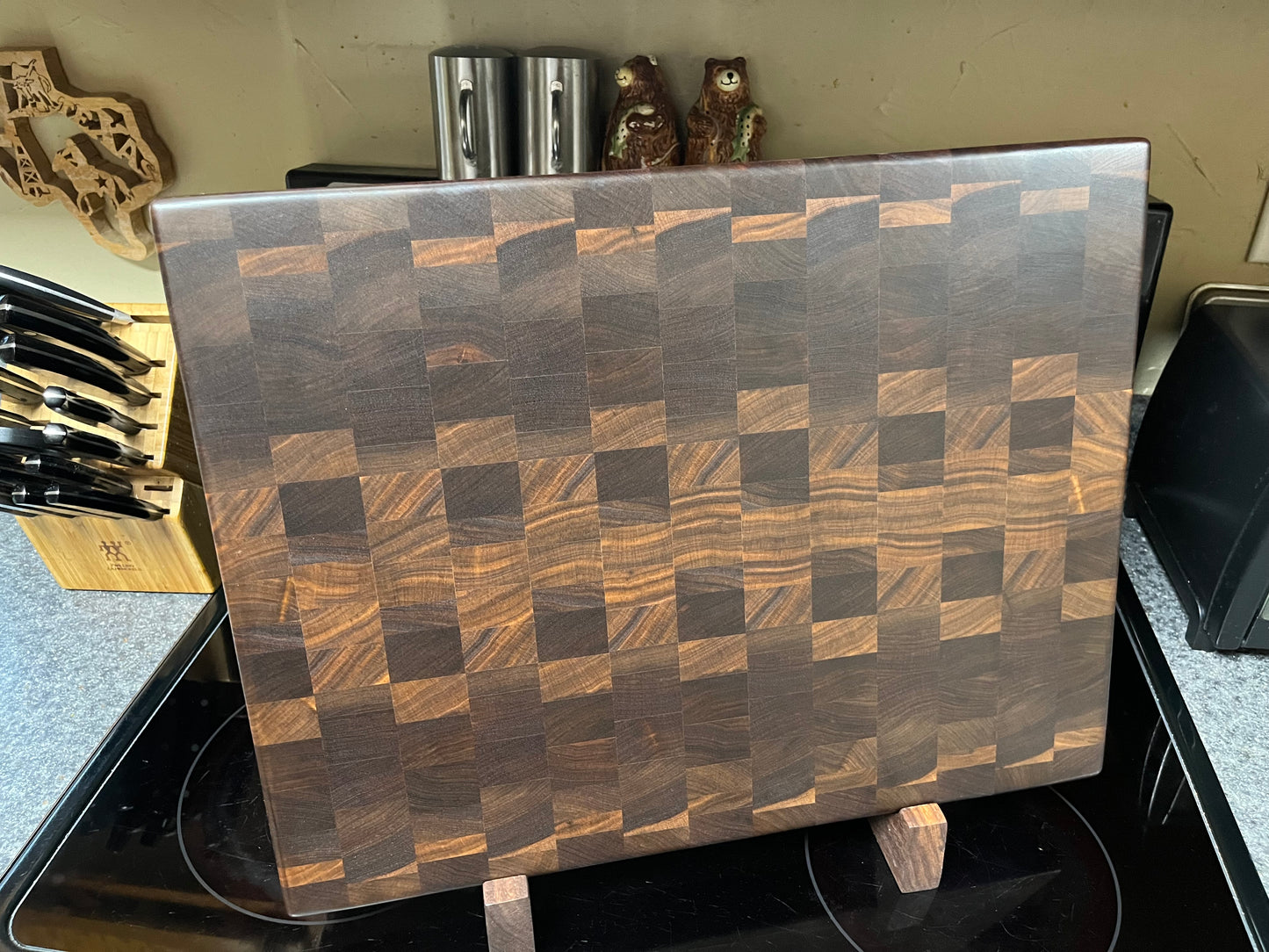 19"X14-5/8"X1-1/2" Walnut End Grain Cutting Board