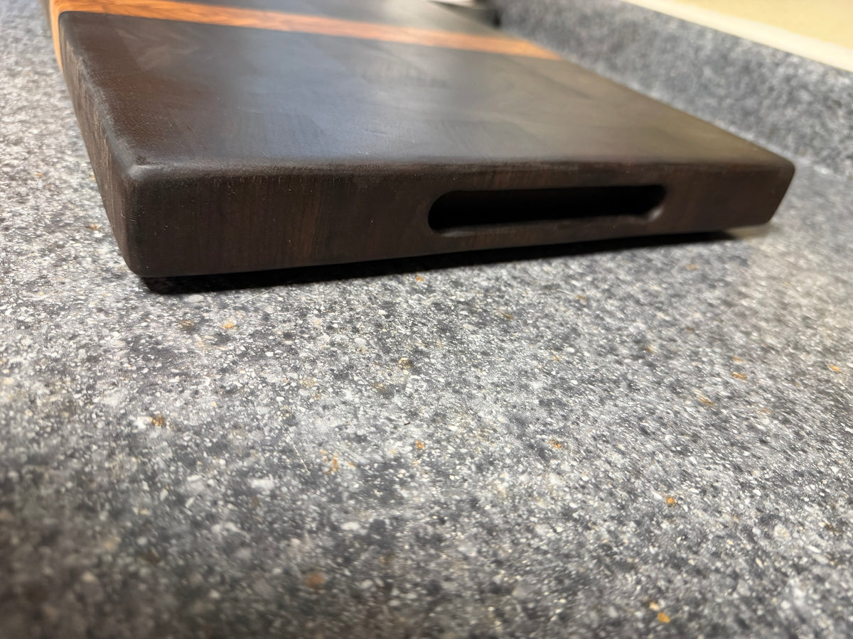 17-1/2"X13-1/4"X1-1/2" Peruvian Walnut w/Canarywood & Wenge End Grain Cutting Board