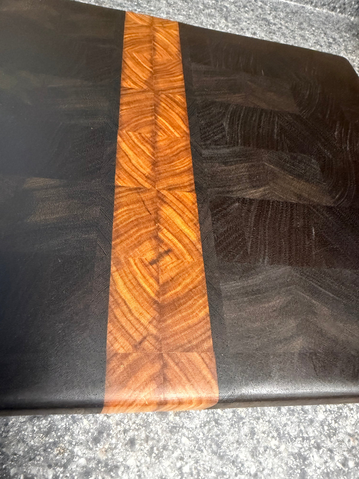 17-1/2"X13-1/4"X1-1/2" Peruvian Walnut w/Canarywood & Wenge End Grain Cutting Board