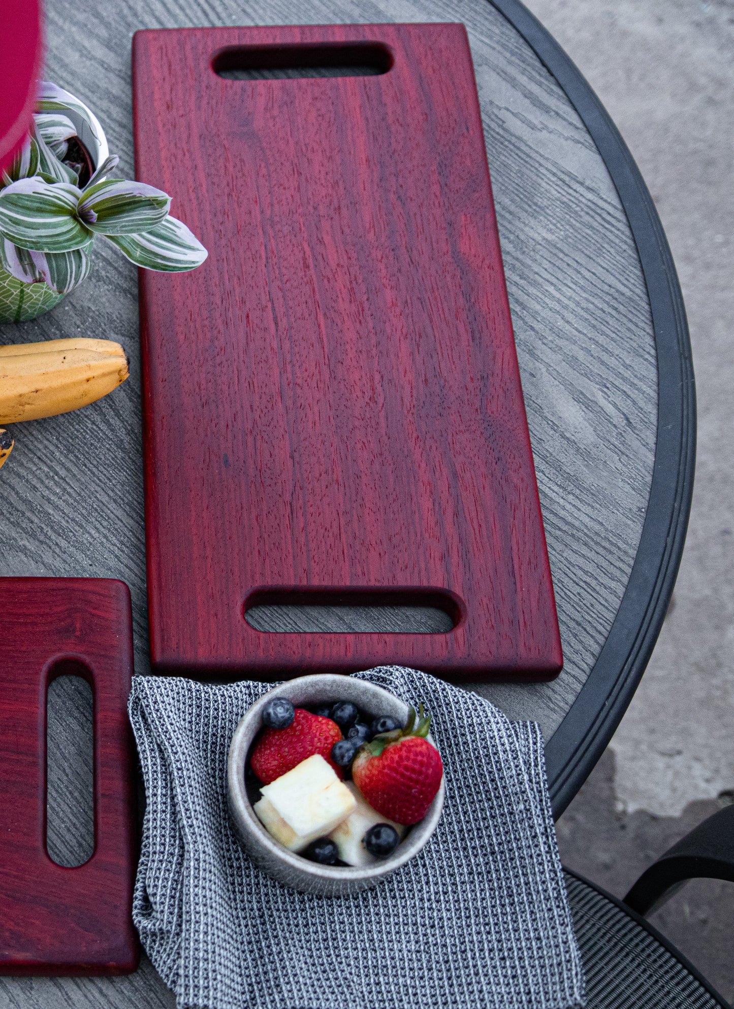 African Padauk 18" X8-3/8" X 7/8" Serving Board w/hand hold cutouts