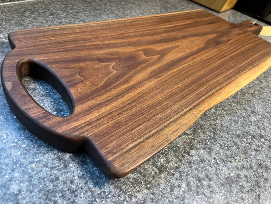 27-1/2"L X 11"W X 1"H Walnut Live Edge Charcuterie Serving Board