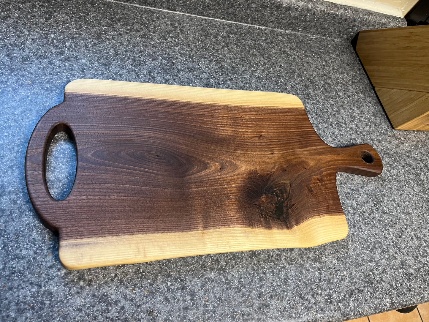 23-5/8"L X 11-1/4"W X 7/8"H Walnut Live Edge Charcuterie Serving Board