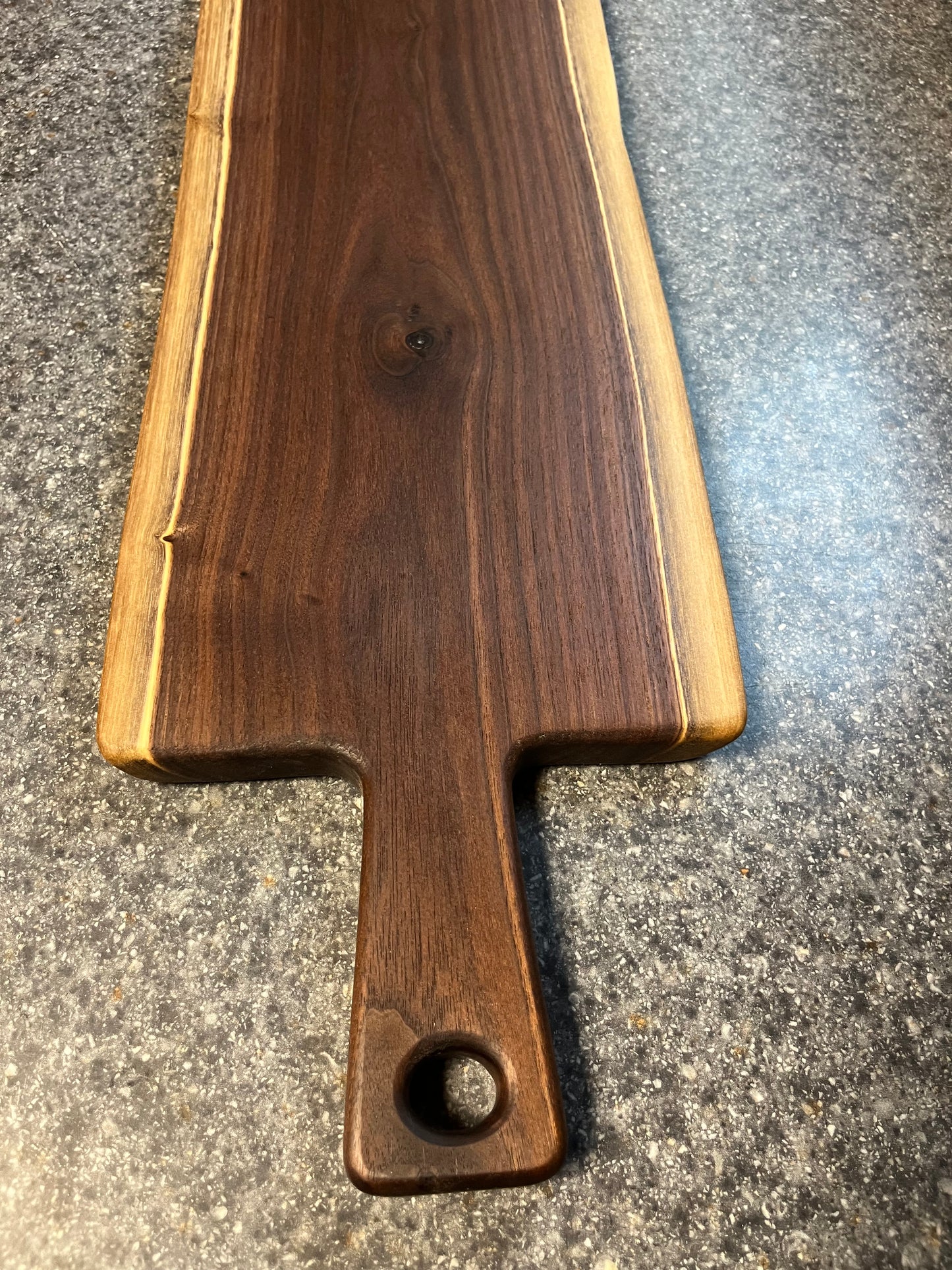 24"L X 8-3/4"W X 7/8"H Walnut Live Edge Charcuterie Serving Board