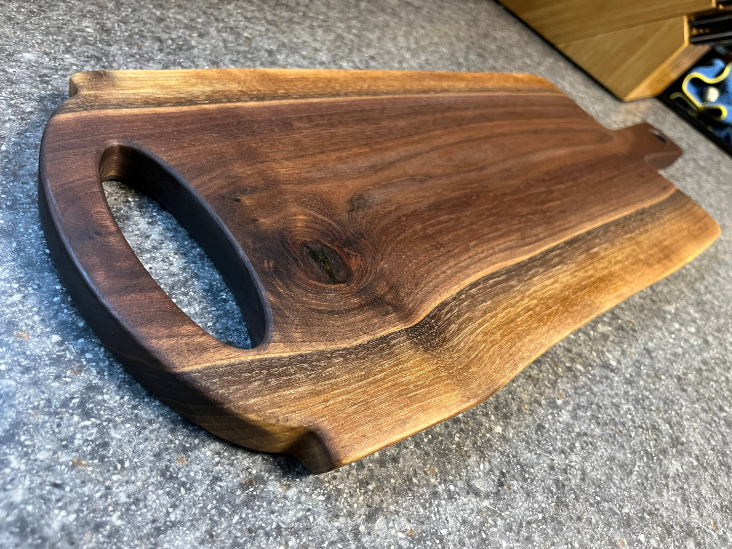 24"L X 9"W X 7/8"H Walnut Live Edge Charcuterie Serving Board