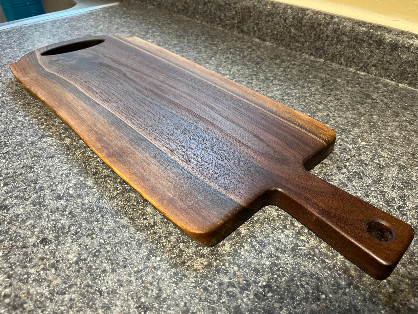 24"L X 9"W X 7/8"H Walnut Live Edge Charcuterie Serving Board