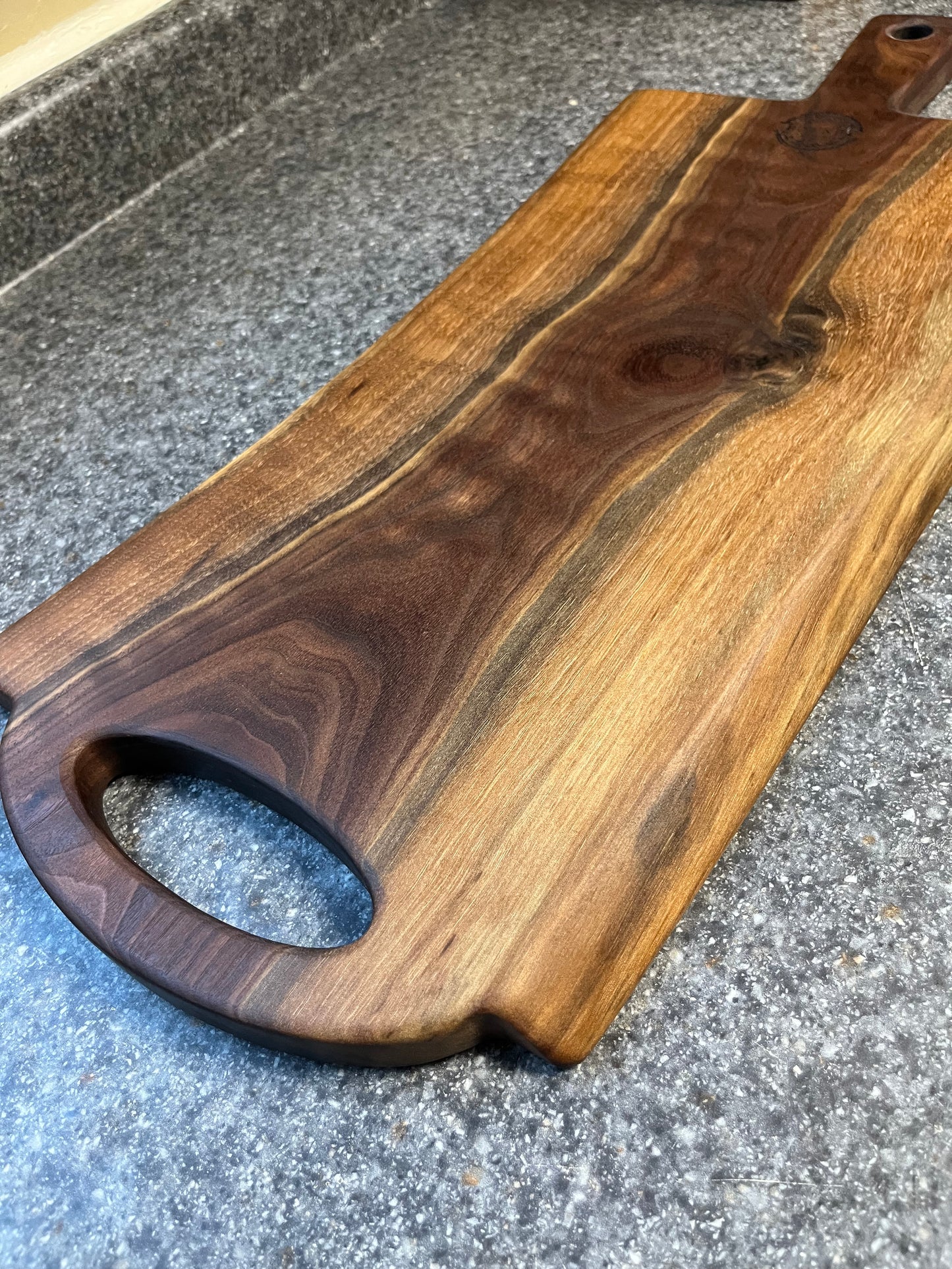 23-5/8"L X 10"W X 7/8"H Walnut Live Edge Charcuterie Serving Board