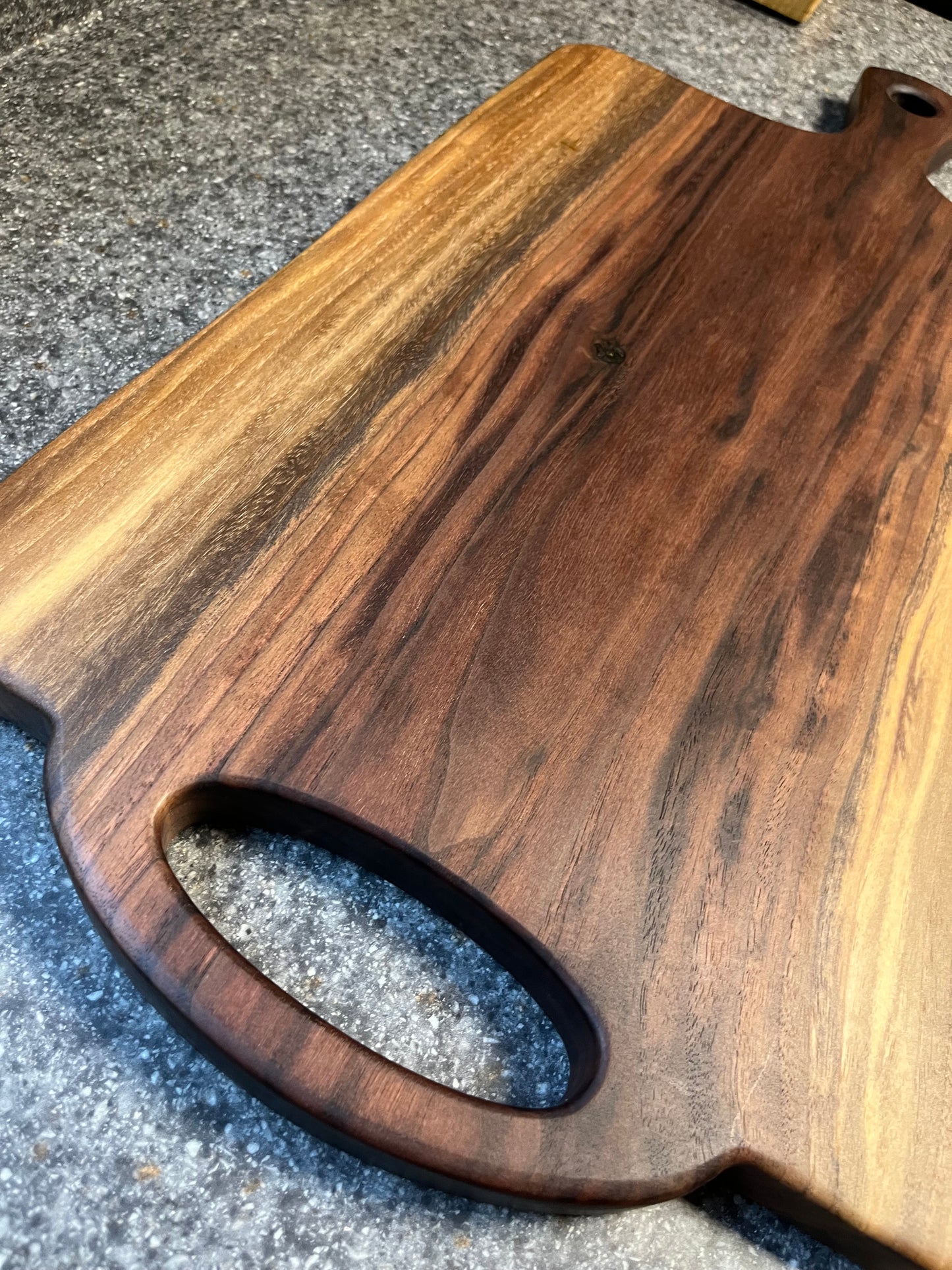 24-5/16"L X 12-1/4"W X 1"H Walnut Live Edge Charcuterie Serving Board