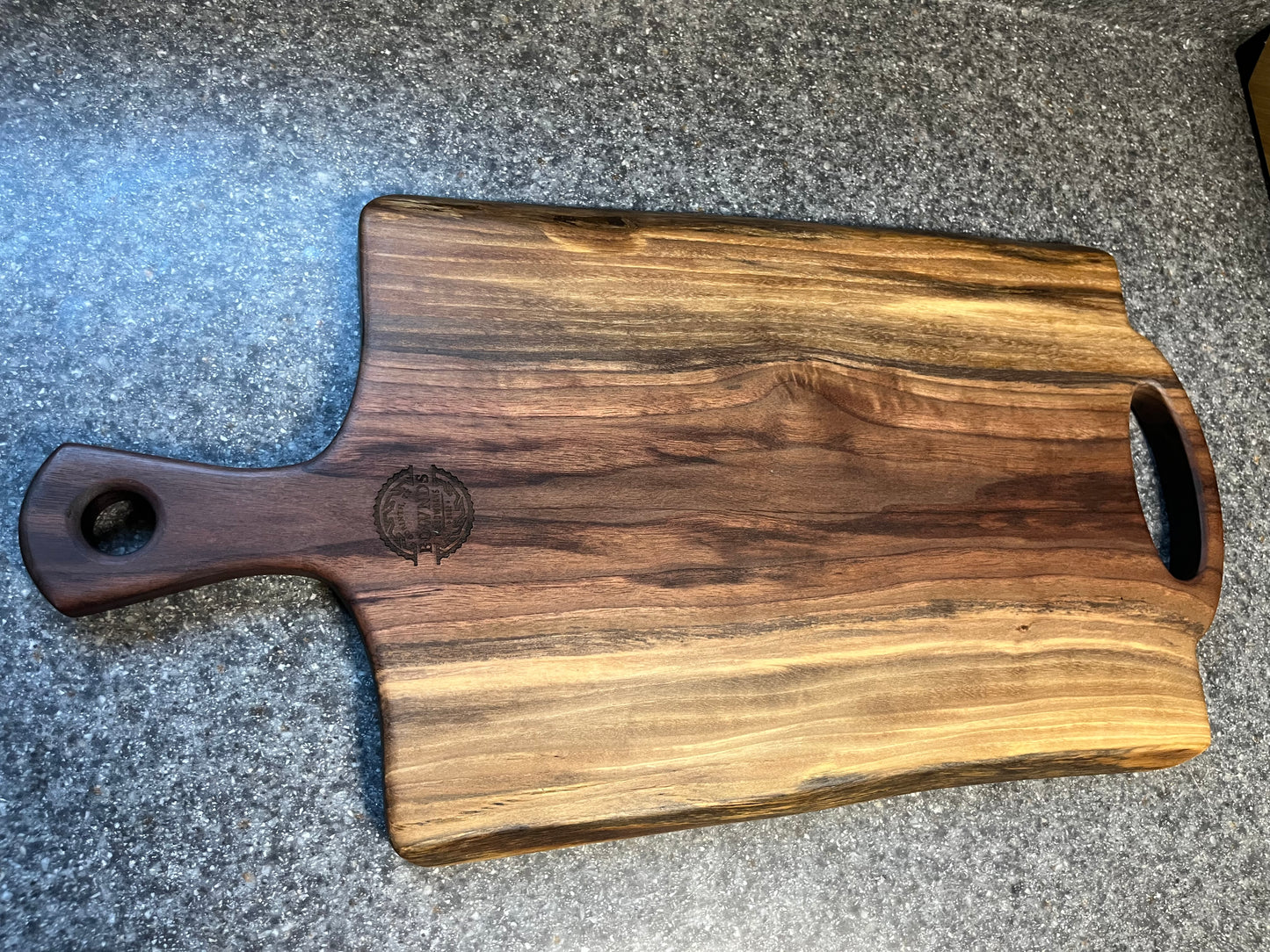 24-5/16"L X 12-1/4"W X 1"H Walnut Live Edge Charcuterie Serving Board