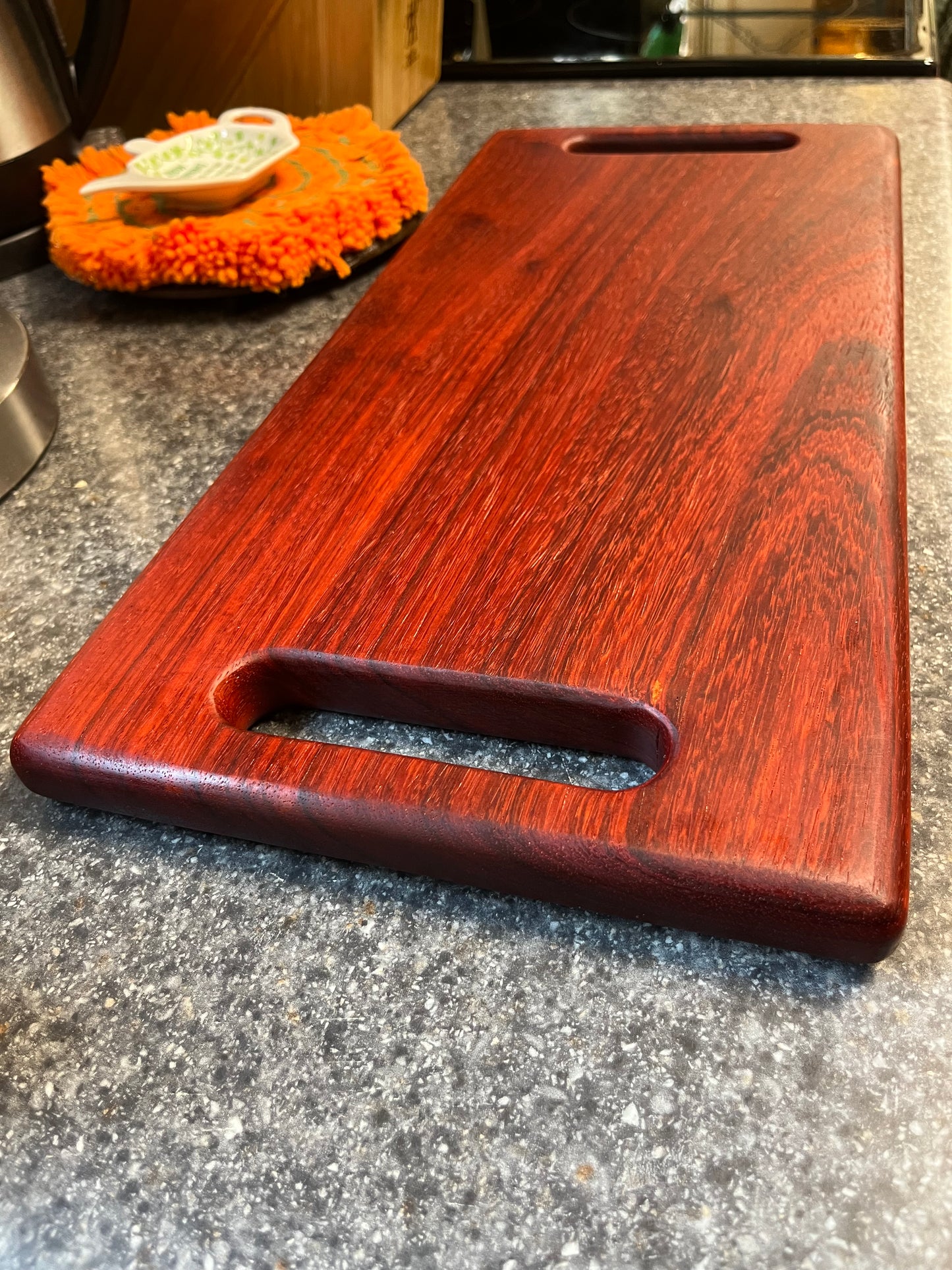 African Padauk 18" X 8-1/2" X 7/8" Serving Board w/hand hold cutouts