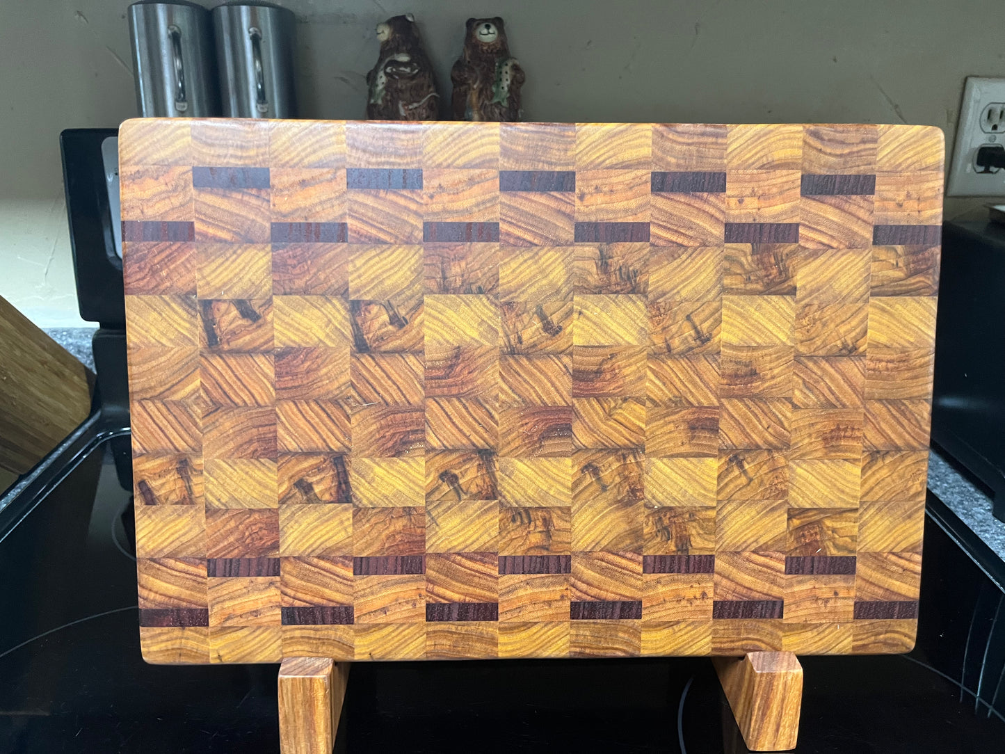 16X11”X1-3/8” Canarywood w/Padauk end grain cutting board