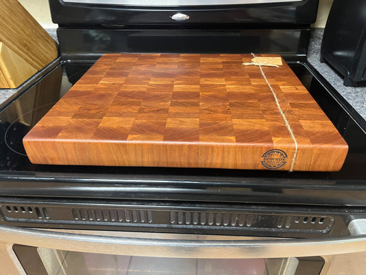 18"X16-1/4"X1-15/16" Cherry End Grain Cutting Board