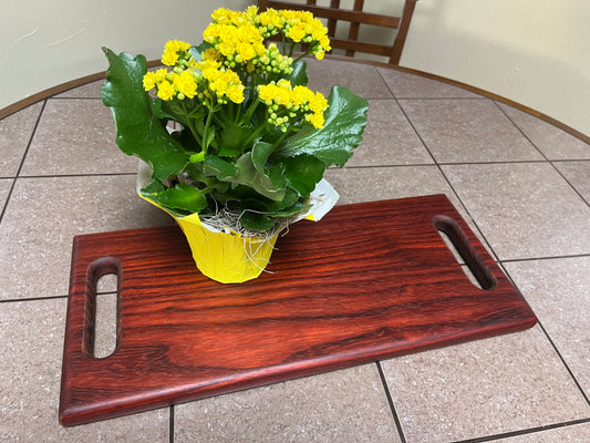 African Padauk 18-7/8" X 8-3/8" X 1" Serving Board w/hand hold cutouts