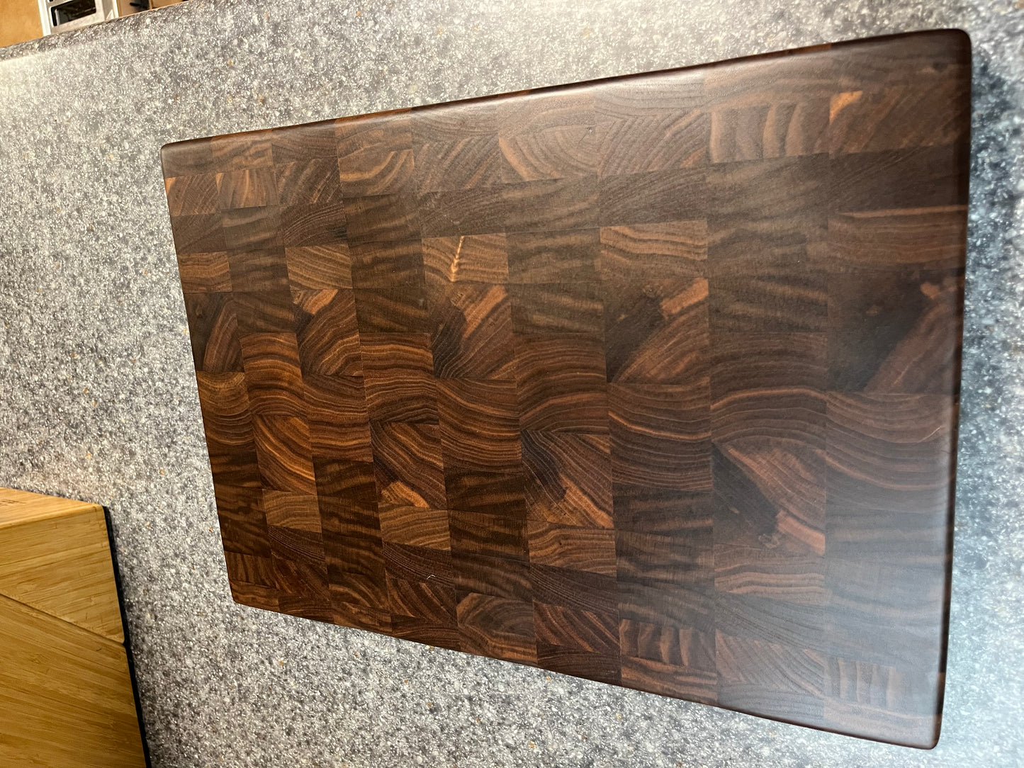 Walnut- End Grain Cutting Board – 16-1/4" x 11-½" x 1-1/8"w/rubber feet