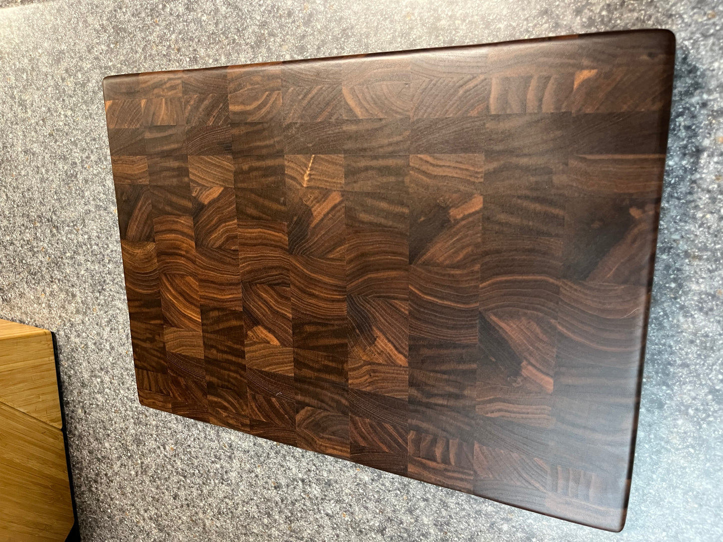 Walnut- End Grain Cutting Board – 16-1/4" x 11-½" x 1-1/8"w/rubber feet