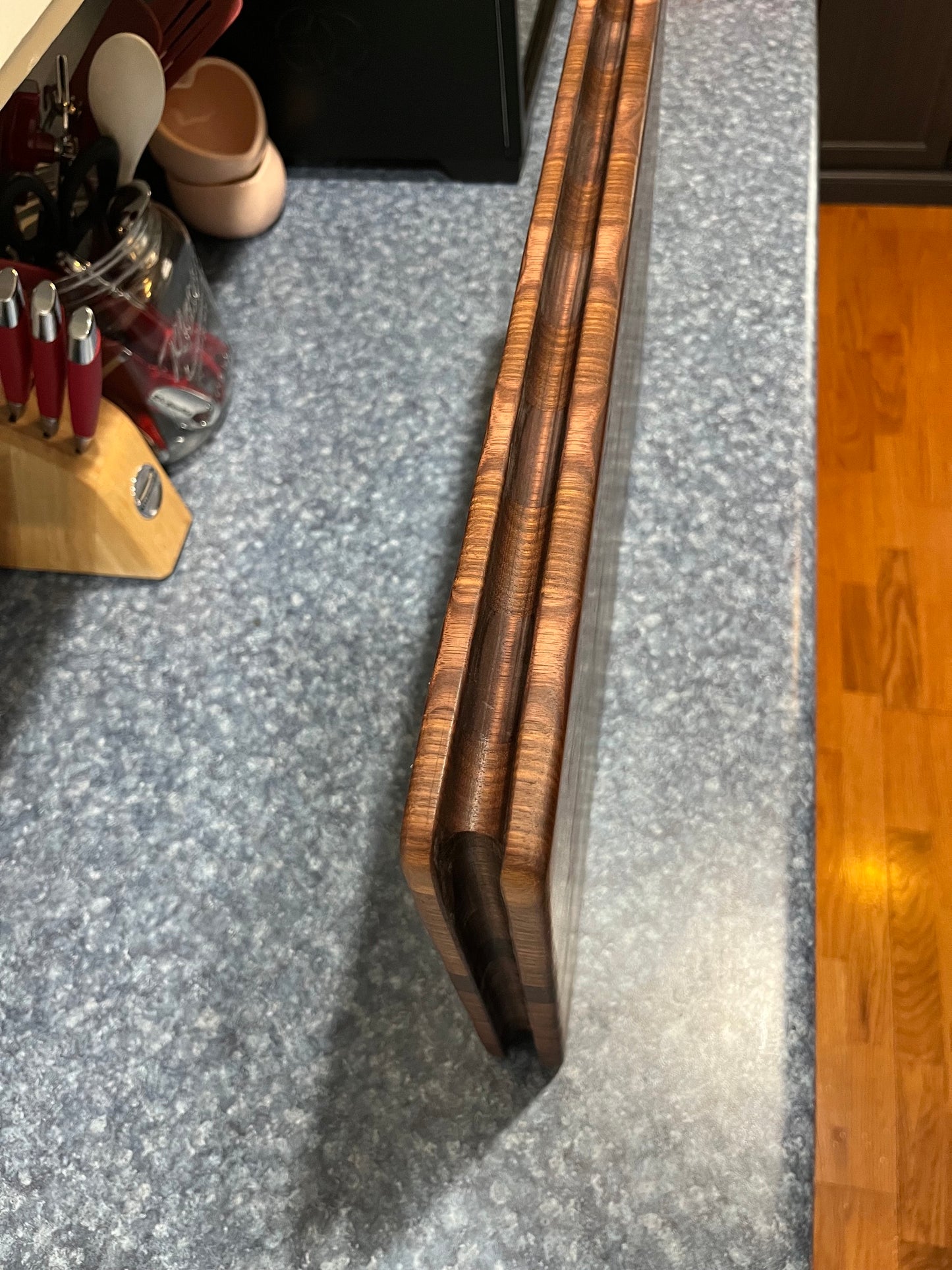 20-3/8"X12-1/2"X1-5/8" Walnut End Grain Cutting Board w/ unique hand hold around all the side edges
