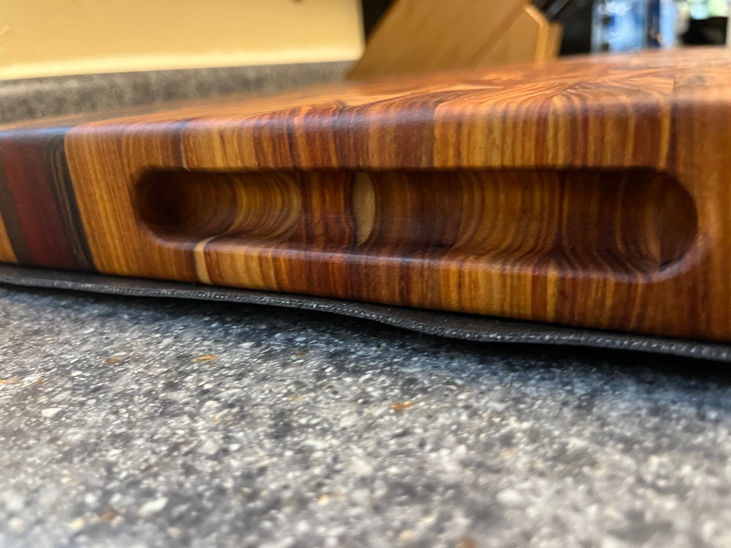22-3/4" X 15-3/4" X 2" Canarywood w/Padauk & Wenge-End Grain Cutting Board