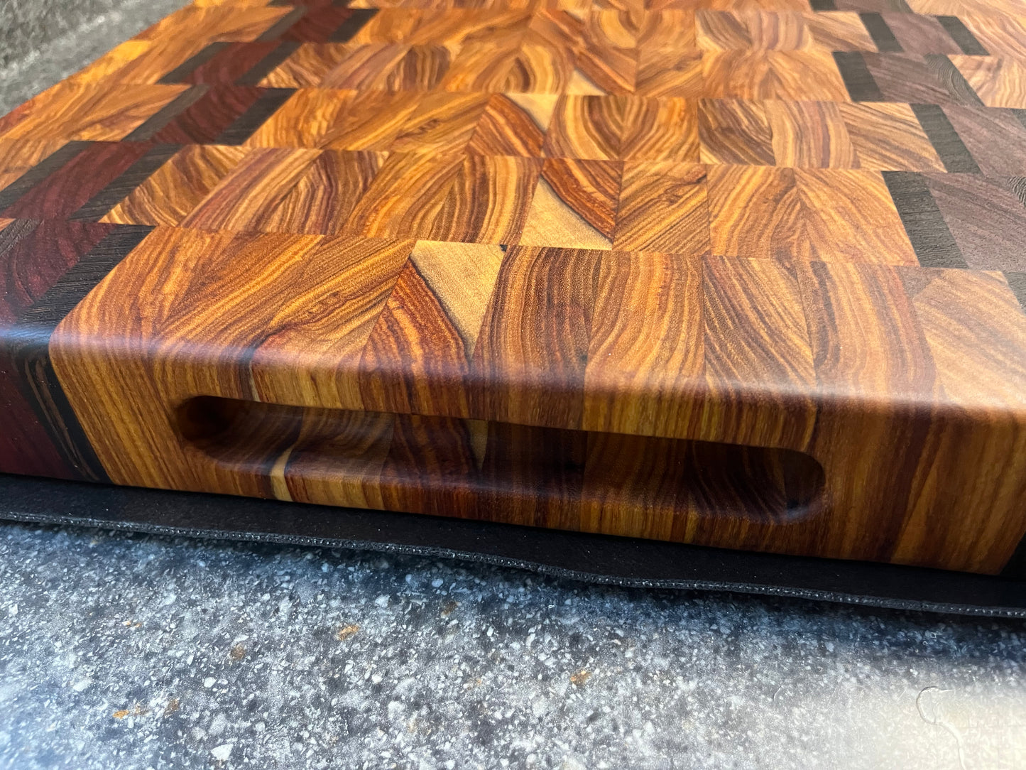 22-3/4" X 15-3/4" X 2" Canarywood w/Padauk & Wenge-End Grain Cutting Board