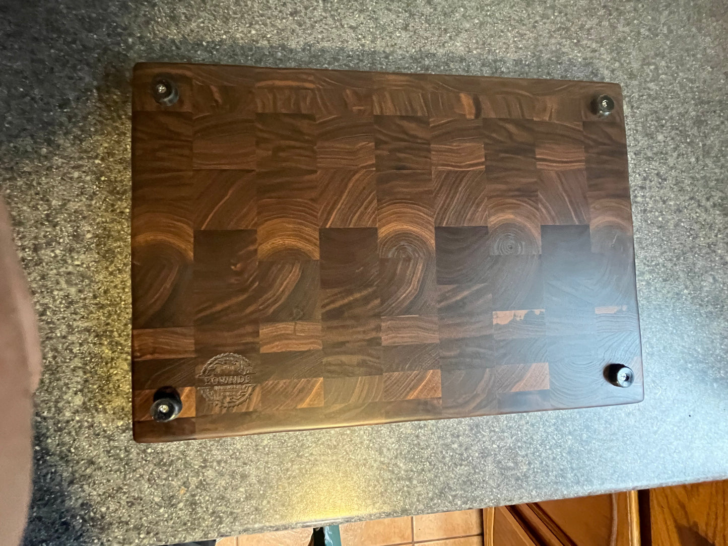 Walnut- End Grain Cutting Board – 16-1/4" x 11-½" x 1-1/8"w/rubber feet