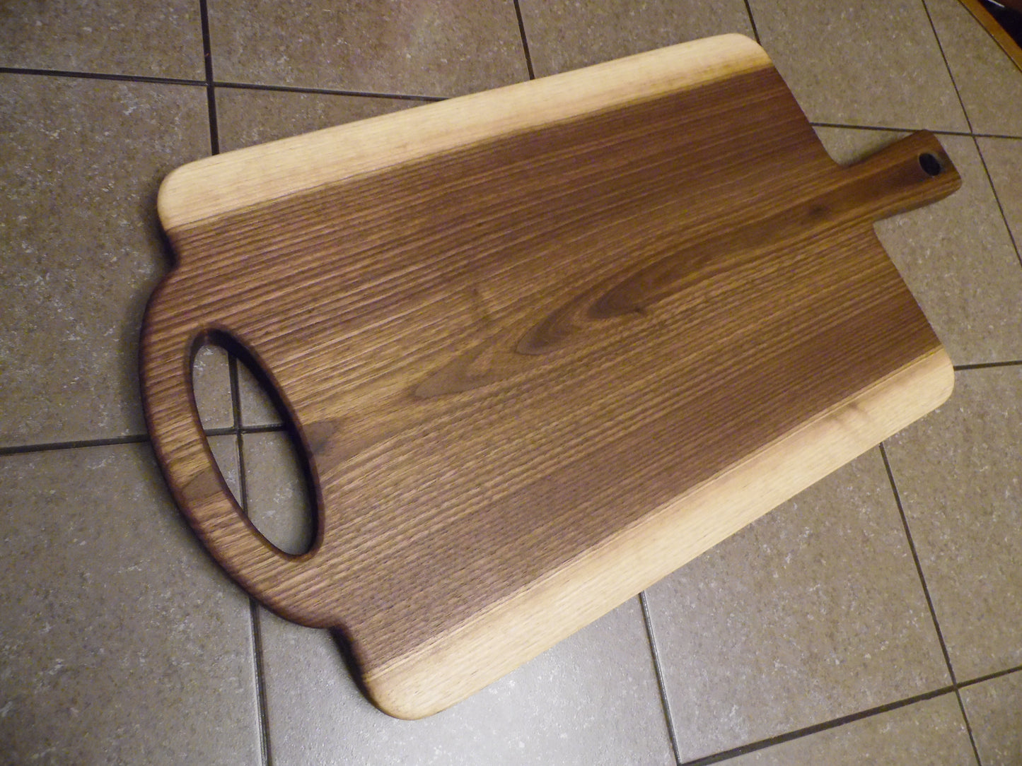 23-3/8"L X 11-3/4"W X 7/8"H Walnut Live Edge Charcuterie Serving Board