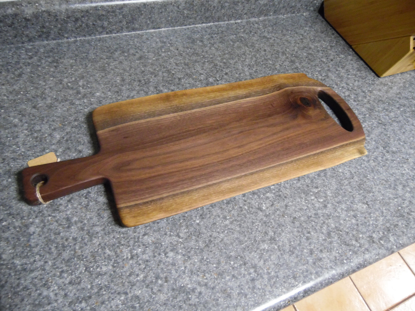 24"L X 9"W X 7/8"H Walnut Live Edge Charcuterie Serving Board