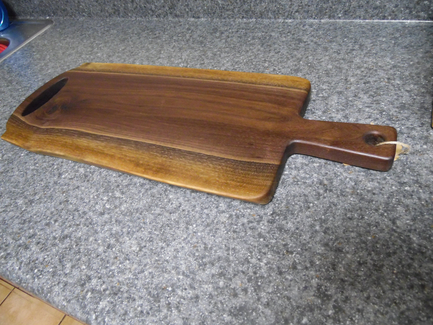 24"L X 9"W X 7/8"H Walnut Live Edge Charcuterie Serving Board